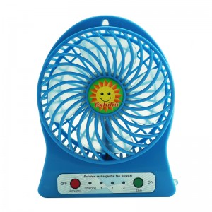 LED Mini USB Kannettava ladattava puhallin 18650 li ioni Ladattava akku USB Cooler fanit